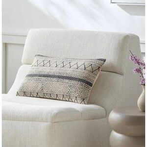 Surya Janya Lumbar Pillow Cover Cotton, Global Style, Textured Woven Design